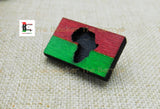 African Wooden Lapel Pins Bags Africa Motherland RBG Pan African Accessories Brooches Handmade
