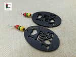 Love My Locs Earrings, Rasta. Wooden Dreadlock earrings, Wood dread loc hair earrings, Dangle African Ethnic