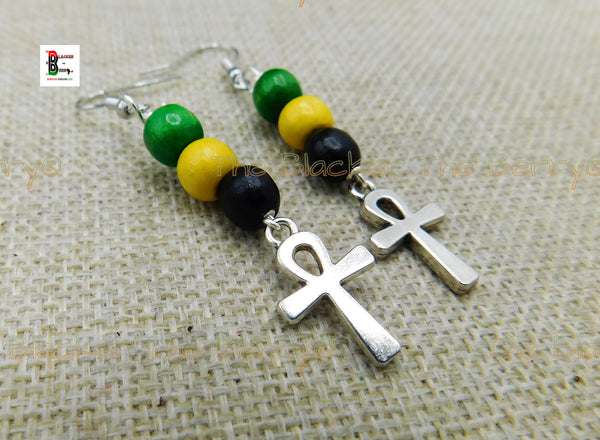 Ankh Earrings Silver Small Jamaican Dangle Handmade Jewelry Jamaica