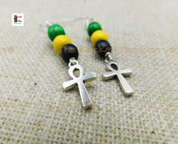 Ankh Earrings Silver Small Jamaican Dangle Handmade Jewelry Jamaica