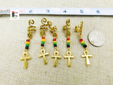 Ankh Hair Jewelry Rasta Red Green Yellow Black Handmade Accessories Black Owned