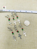 Ankh Hair Jewelry Red Green Black Handmade Accessories Pan African Black Owned Silver