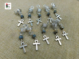 Silver Ankh Hair Jewelry Accessories Set of 10 Braids Twist Black Owned