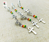 Ankh Hair Jewelry Red Yellow Green Handmade Accessories Rasta Black Owned Silver
