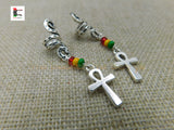 Ankh Hair Jewelry Red Yellow Green Handmade Accessories Rasta Black Owned Silver