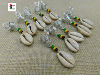 Hair Jewelry Accessories Silver Cowrie Jamaica Green Black Yellow Handmade Accessories Set of 10 Black Owned