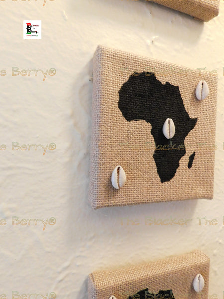 African Wall Art Black Cowrie Handmade Hand Painted The Blacker The Berry®