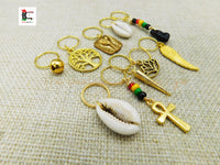 Hair Jewelry Accessories Gold Charms Handmade Accessories Set of 10 Black Owned