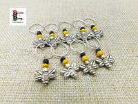 Hair Jewelry Accessories Silver Beaded Bee Charms Yellow Black Handmade Accessories Set of 9 Black Owned