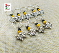 Hair Jewelry Accessories Silver Beaded Bee Charms Yellow Black Handmade Accessories Set of 9 Black Owned