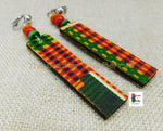 African Kente Clip On Earrings Handmade Jewelry Ankara Black Owned