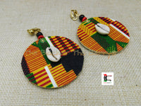 African Ankara Clip On Earrings Handmade Jewelry Kente