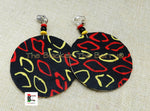 African Clip On Earrings Ankara Jewelry Red Yellow Black Beaded Cowrie Handmade Black Owned