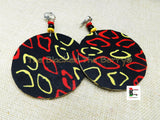 African Clip On Earrings Ankara Jewelry Red Yellow Black Beaded Cowrie Handmade Black Owned