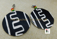 African Clip On Earrings Ankara Jewelry Black White Beaded Handmade Black Owned