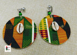 African Ankara Clip On Earrings Handmade Jewelry Kente Black Owned