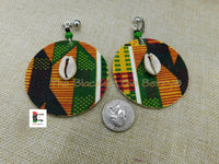 African Ankara Clip On Earrings Handmade Jewelry Kente Black Owned