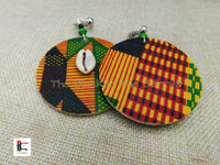 African Ankara Clip On Earrings Handmade Jewelry Kente Black Owned