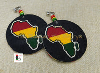African Clip On Earrings Ankara Jewelry Red Yellow Black Green Beaded Africa Handmade Black Owned