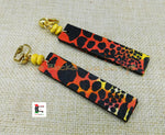 Ankara Clip On Earrings Handmade Jewelry Black Pink Yellow White Black Owned