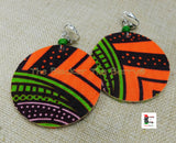 African Clip On Earrings Ankara Jewelry Black White Cowrie Beaded Handmade Black Owned