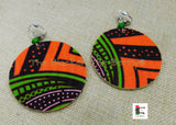 African Clip On Earrings Ankara Jewelry Black White Cowrie Beaded Handmade Black Owned