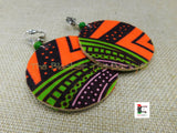 African Clip On Earrings Ankara Jewelry Black White Cowrie Beaded Handmade Black Owned