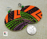 African Clip On Earrings Ankara Jewelry Black White Cowrie Beaded Handmade Black Owned