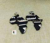 Africa Clip On Earrings Ankara Jewelry Handmade Black White Black Owned