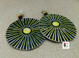 Clip On Earrings Ankara Jewelry Yellow Black Silver Beaded Handmade Black Owned
