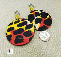 Clip On Earrings Ankara Jewelry Yellow Black Beaded Handmade Black Owned
