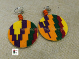 African Clip On Earrings Ankara Jewelry Colorful Beaded Handmade Black Owned