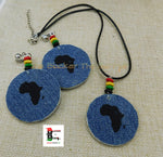 African Jewelry Set Handmade Afrocentric Women Clip On Earrings Black Owned