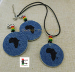 African Jewelry Set Handmade Afrocentric Women Clip On Earrings Black Owned