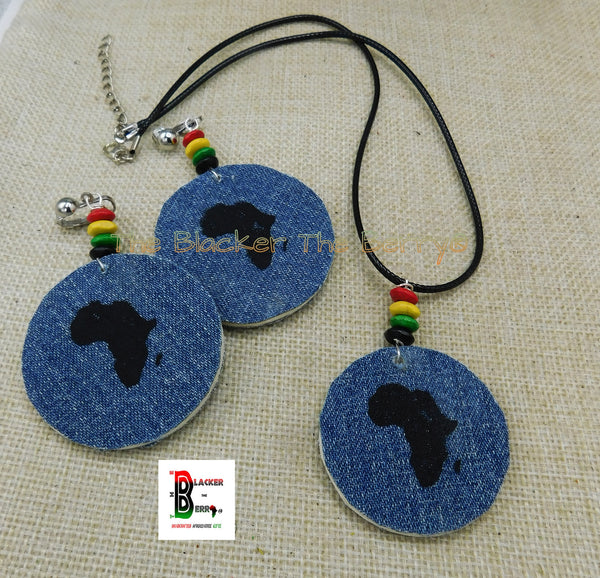 African Jewelry Set Handmade Afrocentric Women Clip On Earrings Black Owned