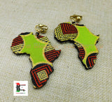 Africa Clip On Earrings Ankara Jewelry Handmade Black Red Green Black Owned