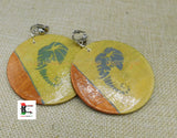 Wooden Elephant Earrings Clip On Hand Painted Jewelry Handmade Black Owned