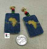 Africa Clip On Earrings Jean Jewelry Handmade Wooden RBG Afrocentric Black Owned