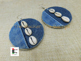 African Cowrie Earrings Jean Jewelry Handmade Wooden Afrocentric Black Owned