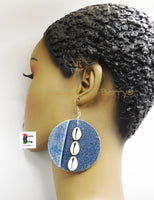 African Cowrie Earrings Jean Jewelry Handmade Wooden Afrocentric Black Owned