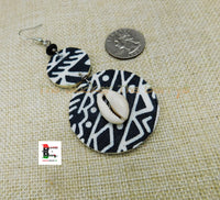 Cowrie Earring Black White Ethnic Handmade Women Jewelry