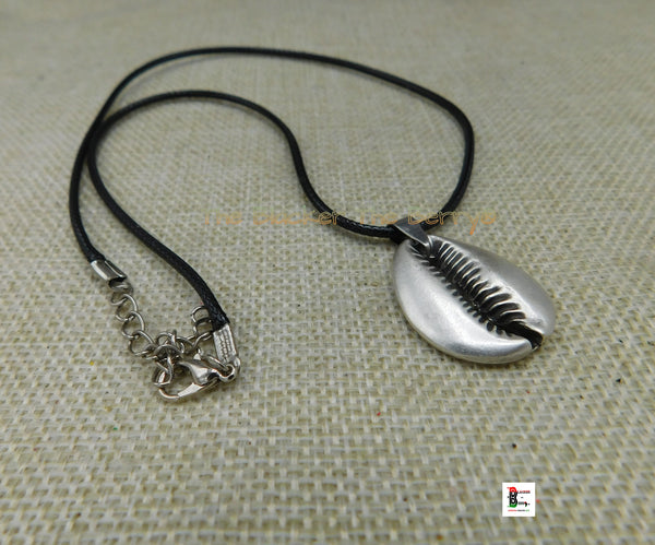 African Cowrie Shell Necklace Adjustable Large Women Men Black Owned Jewelry