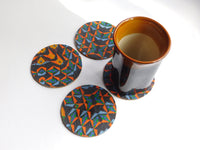 African Coasters Blue Set of 4 Home Decor Kitchen The Blacker The Berry®