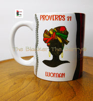 Proverbs 31 Mug, Black woman Inspirational Afrocentric Mug, Black Owned Business