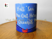 Mermaid Mug Cup Afrocentric Blue Handmade Black Owned Business