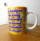 Black Woman Mug Cup Inspirational I Am Strong Afrocentric Handmade Black Owned Business