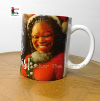 African American Santa mug, Black Santa mug, Mrs. Claus, Christmas decor, Afrocentric Holiday, Black Owned, Business Gift Ideas