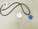 Blue Agate Stone Necklace Jewelry Adjustable Black
