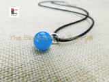 Blue Agate Stone Necklace Jewelry Adjustable Black