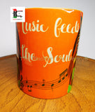 Black Woman Mug Cup Abstract Music Feeds The Soul Orange Afrocentric Handmade Black Owned Business